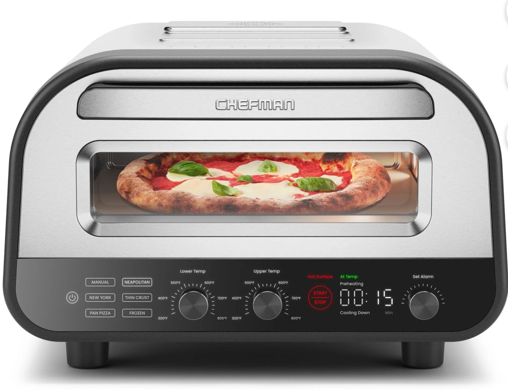 Chefman High Heat Indoor Electric Pizza Oven - Makes 12 Inch Pizzas,