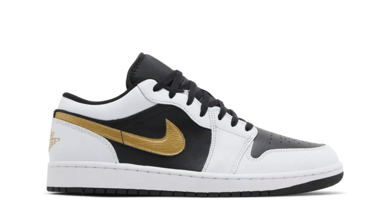 Jordan 1 Low "White/Metallic Gold/Black" Men's Shoe