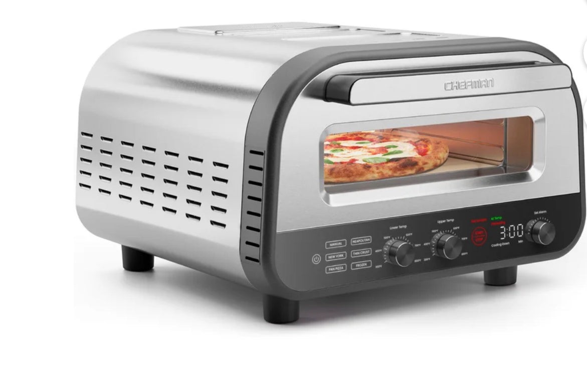 Chefman High Heat Indoor Electric Pizza Oven - Makes 12 Inch Pizzas,