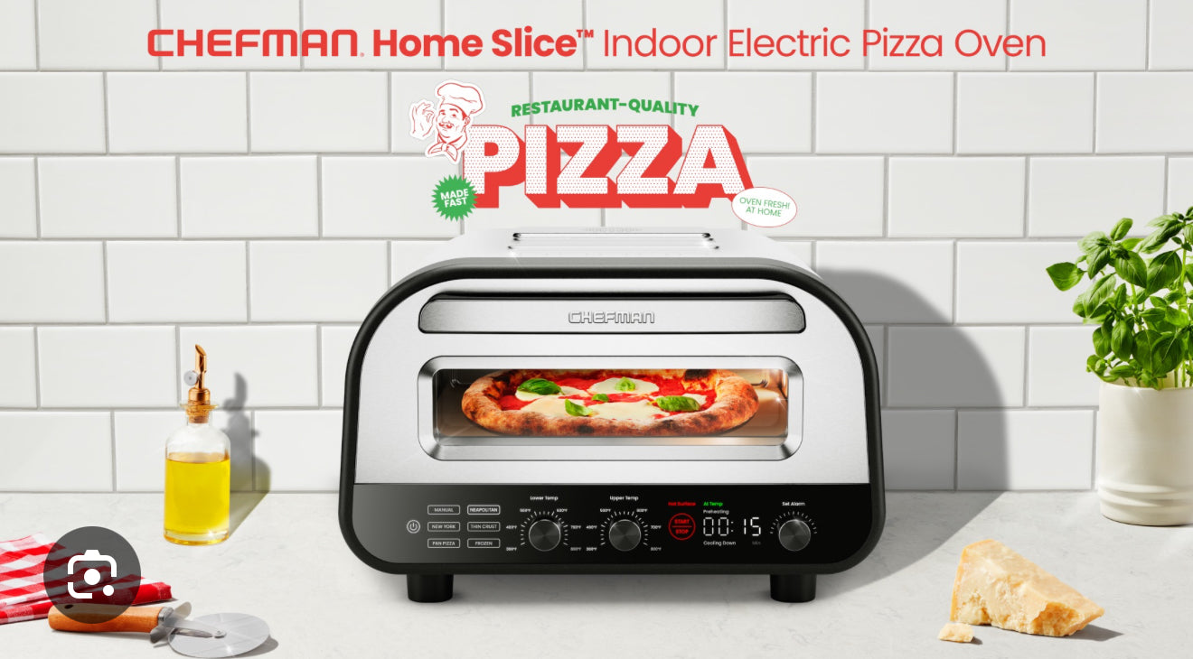 Chefman High Heat Indoor Electric Pizza Oven - Makes 12 Inch Pizzas,