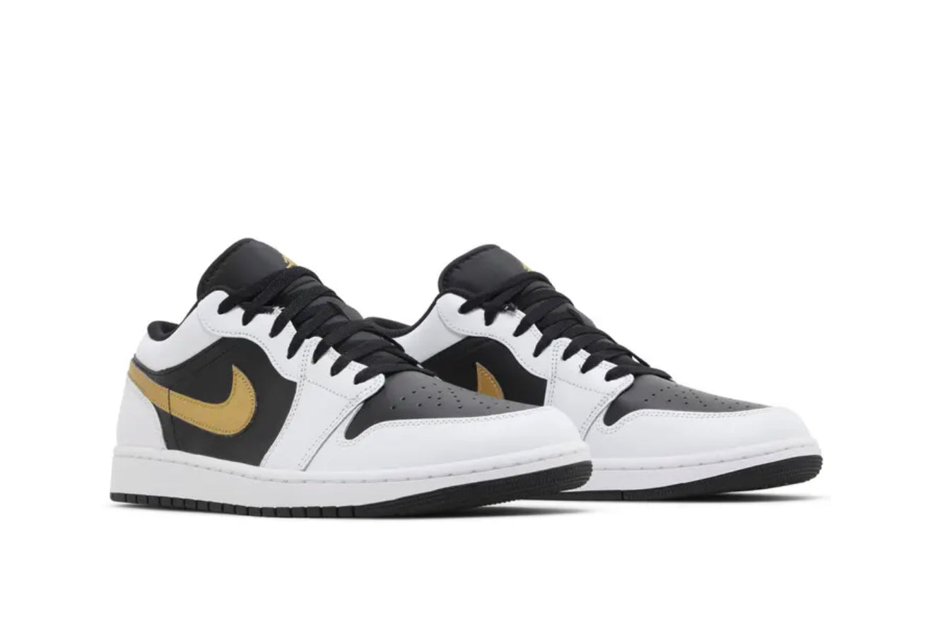 Jordan 1 Low "White/Metallic Gold/Black" Men's Shoe