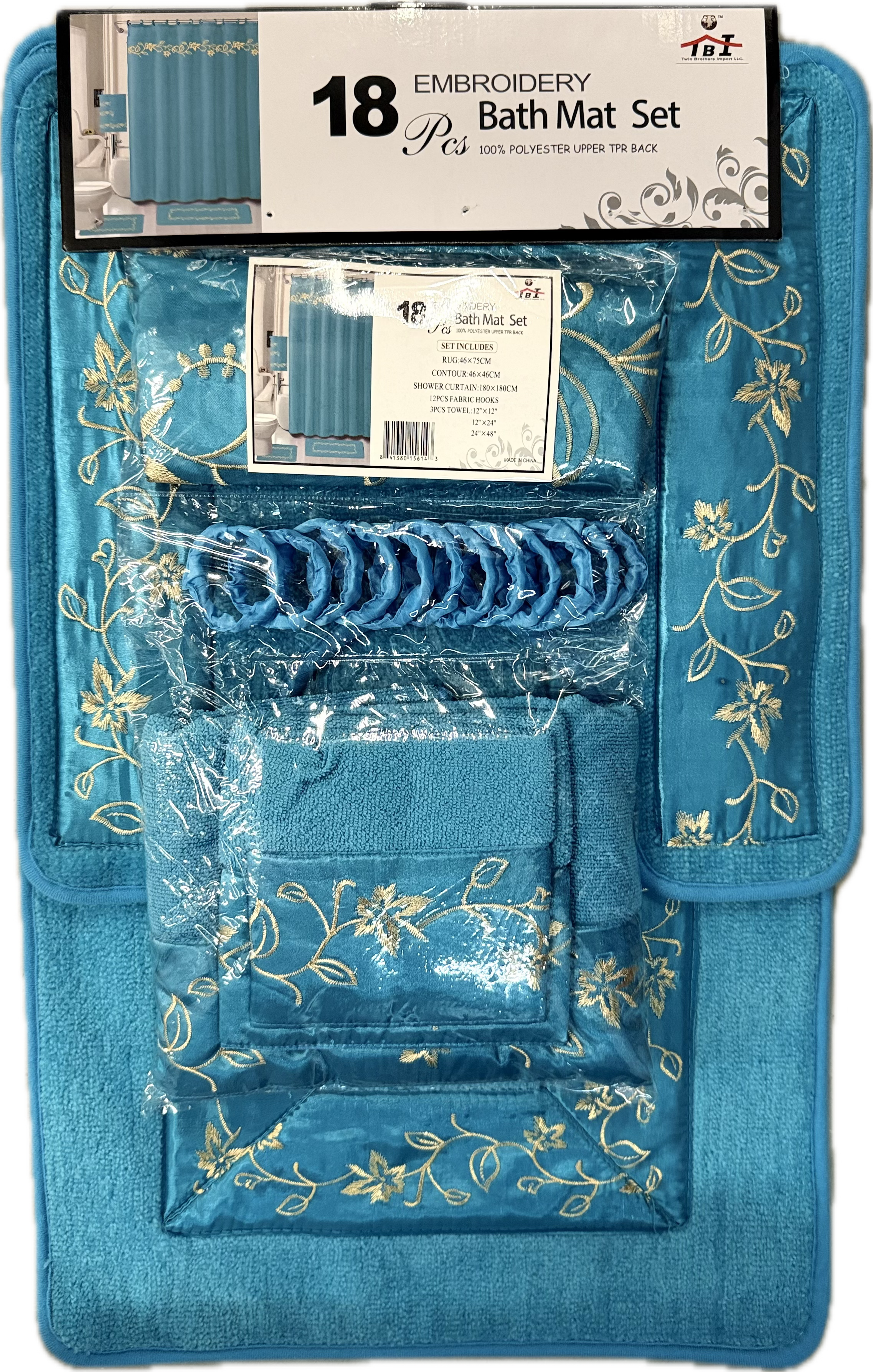 18pc Embroidery Bath Sets