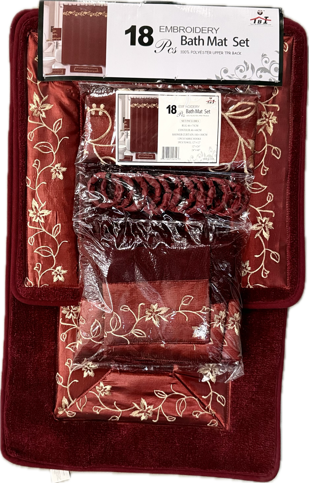 18pc Embroidery Bath Sets