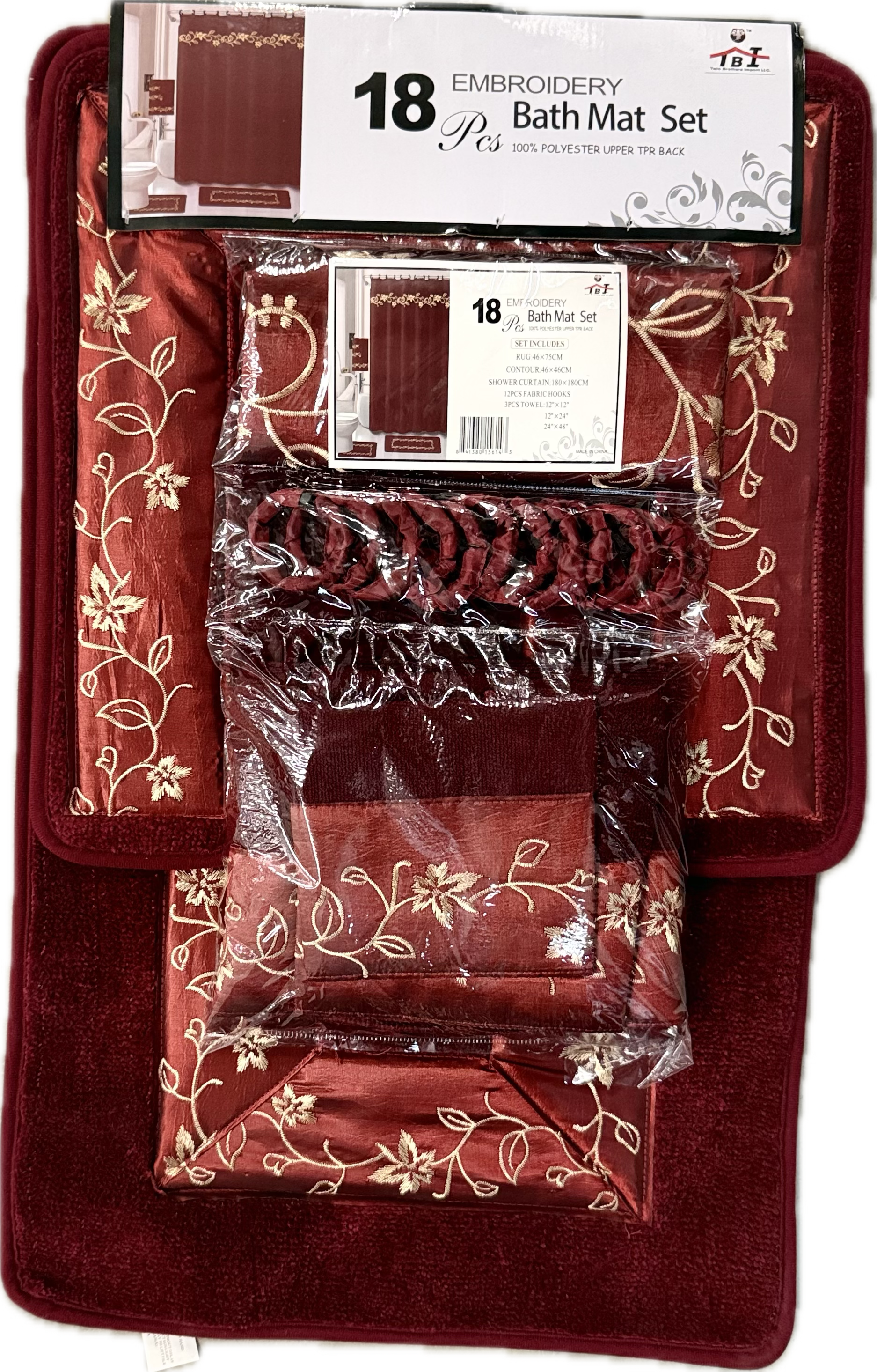 18pc Embroidery Bath Sets