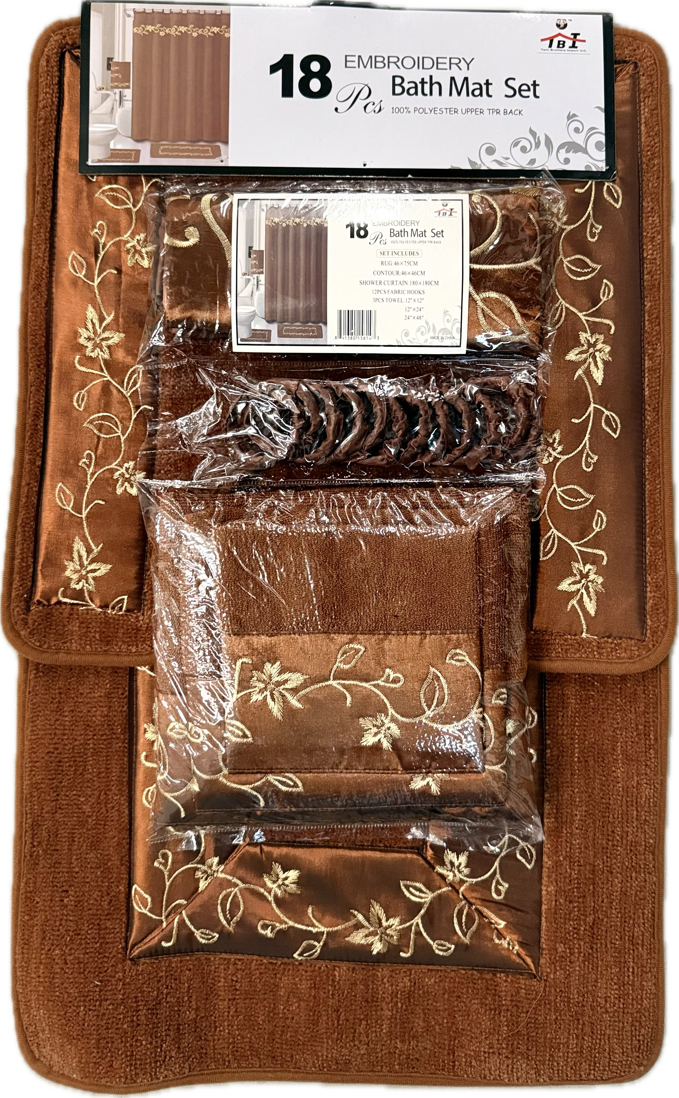 18pc Embroidery Bath Sets
